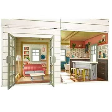 Real Wood Stack ‘n Style Dollhouse with 14 Accessories