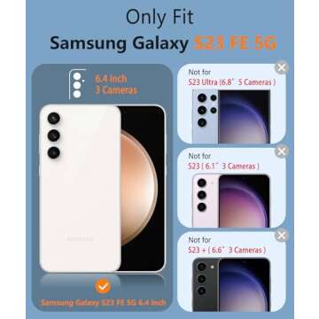 FNTCASE for Samsung Galaxy S23-FE Case: Dual Layer Protective Heavy Duty Cell Phone Cover Rugged Ful...