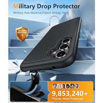 FNTCASE for Samsung Galaxy S23-FE Case: Dual Layer Protective Heavy Duty Cell Phone Cover Rugged Full Body Drop Protection Military Grade Shockproof Phone Case with Non-Slip Texture-6.4inches (Black)