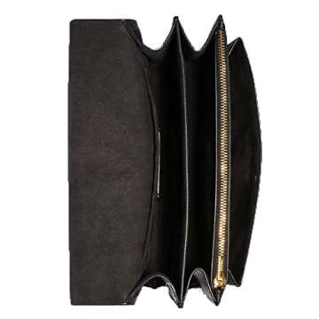 Coach Women's Klare Crossbody Shoulder Handbag in Crossgrain Leather & Signature Coated Canvas (Brown/Black/Gold)