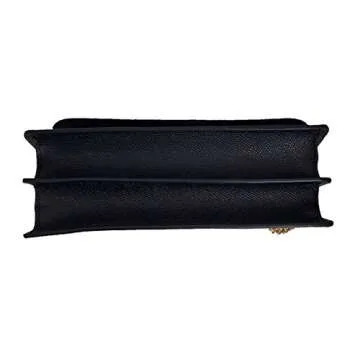 Coach Women's Klare Crossbody Shoulder Handbag in Crossgrain Leather & Signature Coated Canvas (Brown/Black/Gold)