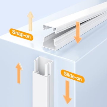 Delamu Cord Hider White Cable Covers Easy Setup Wire Management