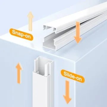 Delamu Cord Hider White Cable Covers Easy Setup Wire Management