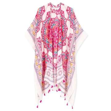 Beautiful Nomad Women's Kimono Swimsuit Coverups Beach Floral Casual Cardigan Bathing Suit Cover Up ...