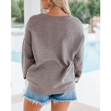 Dressmine Women's American Flag Casual Knit Pullover Sweater 2025