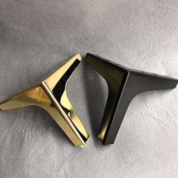 Hyever Golden Metal Sofa Legs Set of 4 Heavy Duty 6 Inch