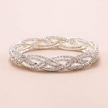 Elegant Rhinestone Stretch Bracelet Comfortable Fit Glamorous