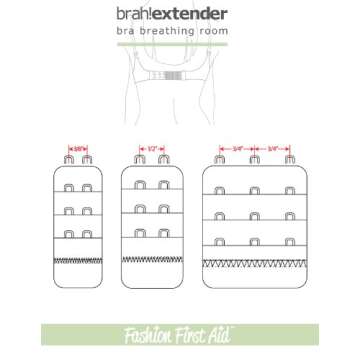 Fashion First Aid Brah! Extenders: 3 Hook bra extender three pack White, Beige, Black 3Hook for bra backs, bands