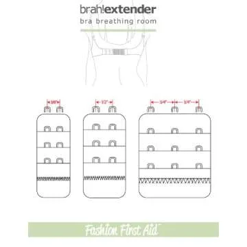 Fashion First Aid Brah! Extenders: 3 Hook bra extender three pack White, Beige, Black 3Hook for bra backs, bands