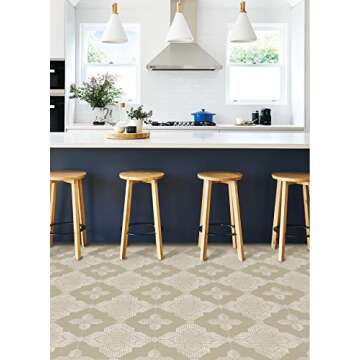 FloorPops Sullivan Peel & Stick Floor Tiles, Cream