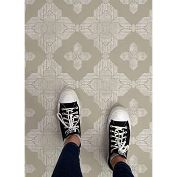 FloorPops Sullivan Peel & Stick Floor Tiles, Cream