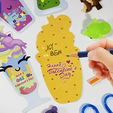 Kids Valentine’s Gifts Cards & Colorful Crazy Straws