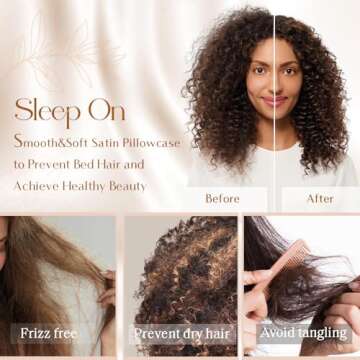 Yanibest Satin Pillowcase, Silk Pillow Cases for Hair and Skin with Zipper, Standard Pillow Cases Set of 2 for 20"x26", Exquisite Packaging for Women Men