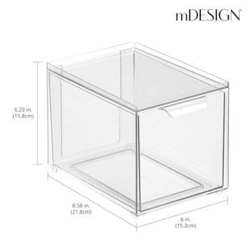 mDesign Slim Stackable Closet Organizer with Drawer