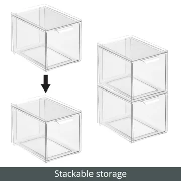 mDesign Slim Stackable Closet Organizer with Drawer
