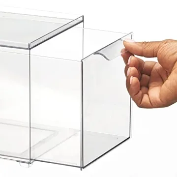 mDesign Slim Stackable Closet Organizer with Drawer