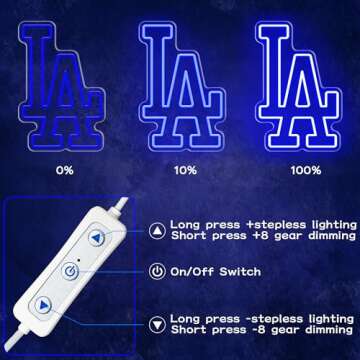 ACOPAEY Baseball Neon Sign Dimmable Neon Sign for Wall Decor, Party, Bar, Man Cave, Garage, Game Room Decor, Baseball Team Neon Light for Gifts