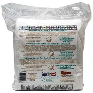 Warm & White Cotton Batting (90'' x 108'') Queen Size