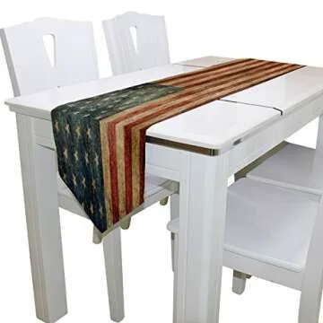 ALAZA Vintage American Flag Table Runner for Home Decor