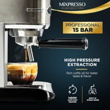 Mixpresso 15 Bar Professional Espresso Maker with Frother