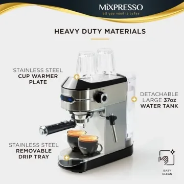 Mixpresso 15 Bar Professional Espresso Maker with Frother