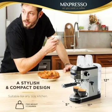 Mixpresso 15 Bar Professional Espresso Maker with Frother