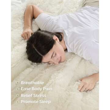 Uttermara Shaggy Faux Fur Weighted Blanket 15lbs - Cozy Comfort