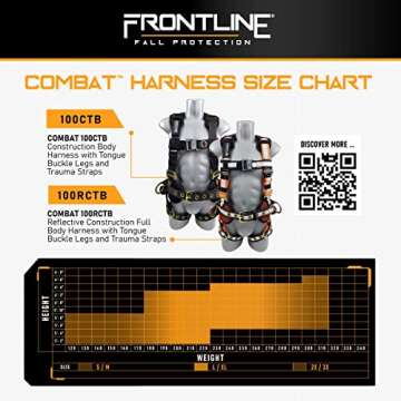FRONTLINE FALL PROTECTION New Combat™ Full Body Harness | New styles | OSHA and ANSI compliant (3X-4XL, Full Body Harness)…