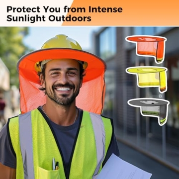 Hard Hat Sun Shades with Reflective Strip - 9 PCS