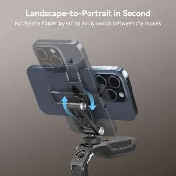 SMALLRIG Universal Metal Phone Support with Cold Shoe Mount, Cell Phone Mount Adapter Support Free Adjustment Joints, Phone Tripod Mount for iPhone 15 14, for Samsung Galaxy etc. - 4382