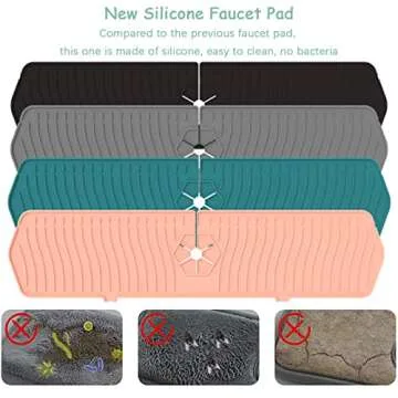 Aynuma Kitchen Faucet Sink Splash Guard, 24" x 5.6'' Upgrade Silicone Faucet Water Catcher Mat, Sink...