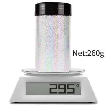 ANGXILIN High Capacity 260g Iridescent Fine Glitter,Shaker Bottle Fine Glitter for Epoxy Resin DIY Craft,Rainbow Fine Glitter for Nail Art Face Body Glitter Tumbler Making (IRI Pink White)