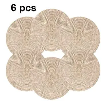 YIVIVEN Round Placemats Set - Chic Ivory White Woven Style