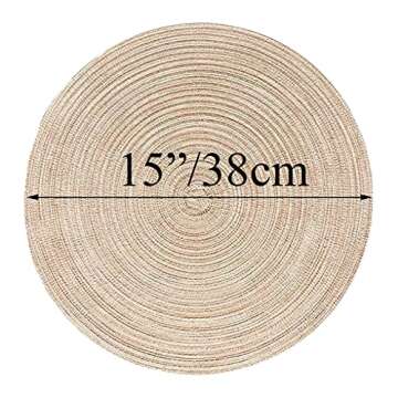 YIVIVEN Round Placemats Set - Chic Ivory White Woven Style