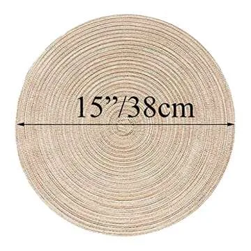 YIVIVEN Round Placemats Set - Chic Ivory White Woven Style