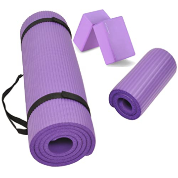 Fitvids Premium Extra Thick Yoga Mat and Block Set