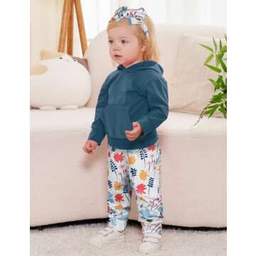 Baby Girl Outfit Toddler Girl Clothes Long Sleeve Sweatshirt and Floral Pants Baby Girl Fall Clothes
