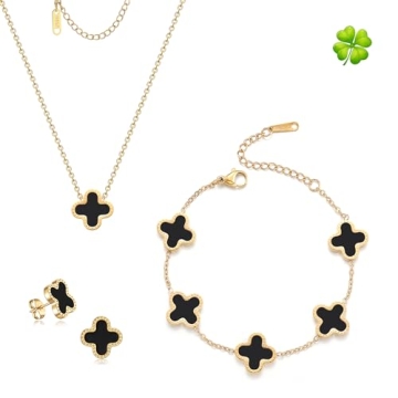 Elegant TICVRSS Lucky Clover Jewelry Set for Women