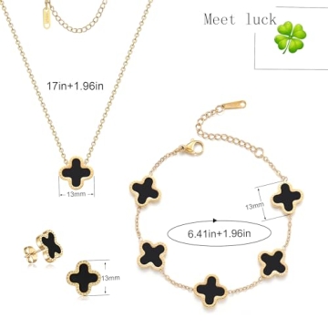 Elegant TICVRSS Lucky Clover Jewelry Set for Women