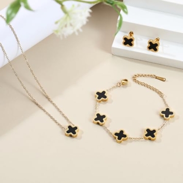 Elegant TICVRSS Lucky Clover Jewelry Set for Women