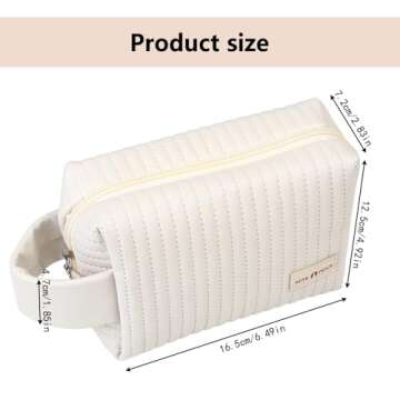 XhjzgcTech Small Makeup Bags - Stylish PU Leather Cosmetic Pouch - Waterproof Travel Toiletry Bag fo...