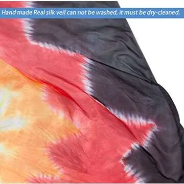 KIKIGOAL 100% Silk Belly Dance ISIS Wings Scarf Veil Fan with Telescopic Stick for Halloween Carnival Performance 1.4x2.7cm (Gradual Yellow)