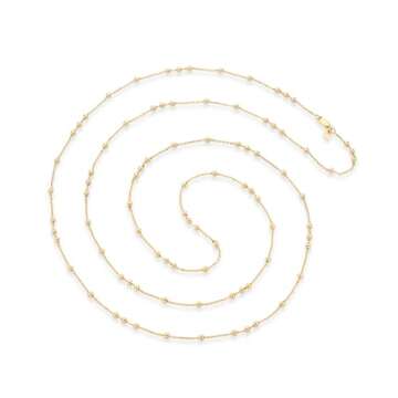 Miabella 18K Gold Plated Versatile Beaded Layering Necklace 60"