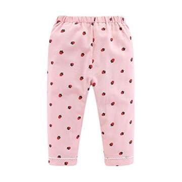 Mud Kingdom Pajamas for Girls Toddler Long Sleeve Sleepwear 100% Cotton Breathable Strawberry Pattern Khaki 9-10 Years