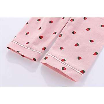 Mud Kingdom Pajamas for Girls Toddler Long Sleeve Sleepwear 100% Cotton Breathable Strawberry Pattern Khaki 9-10 Years
