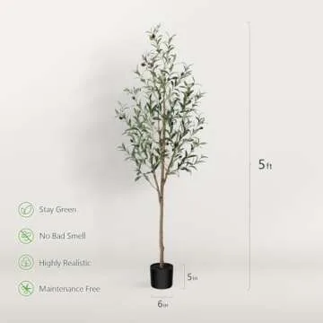 Realistic 5ft Kazeila Artificial Olive Tree for Any Space
