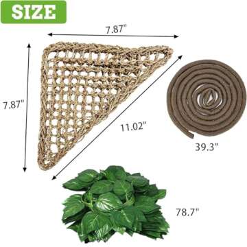 PINVNBY Bearded Dragon Hammock,Bearded Dragon Tank Accessories,Jungle Climber Vines Flexible Reptile...