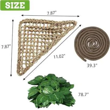 PINVNBY Bearded Dragon Hammock,Bearded Dragon Tank Accessories,Jungle Climber Vines Flexible Reptile...