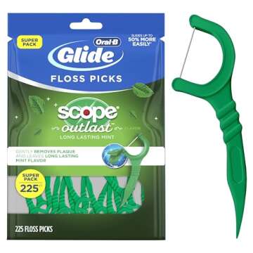 Oral-B Glide with Scope Outlast Dental Floss Picks, Mint, 225 Picks