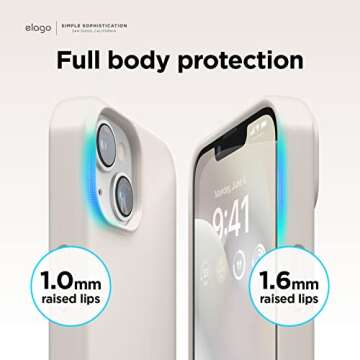elago Compatible with iPhone 14 Case, Liquid Silicone Case, Full Body Protective Cover, Shockproof, Slim Design, Anti-Scratch Soft Microfiber Lining, 6.1 inch (Stone)